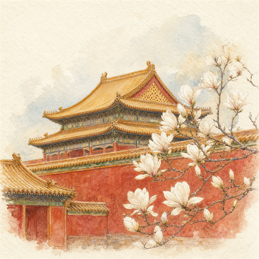 北京城市水彩插画