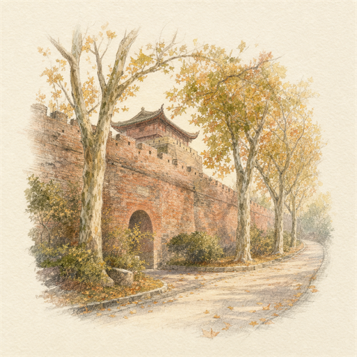 南京城市水彩插画